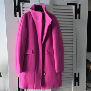 J. Crew Vibrant Pink Pea Coat